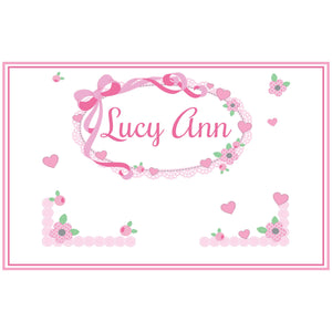 Personalized Placemat with Pink Bow design