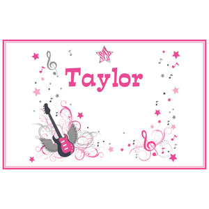 Personalized Placemat with Pink Rock Star design