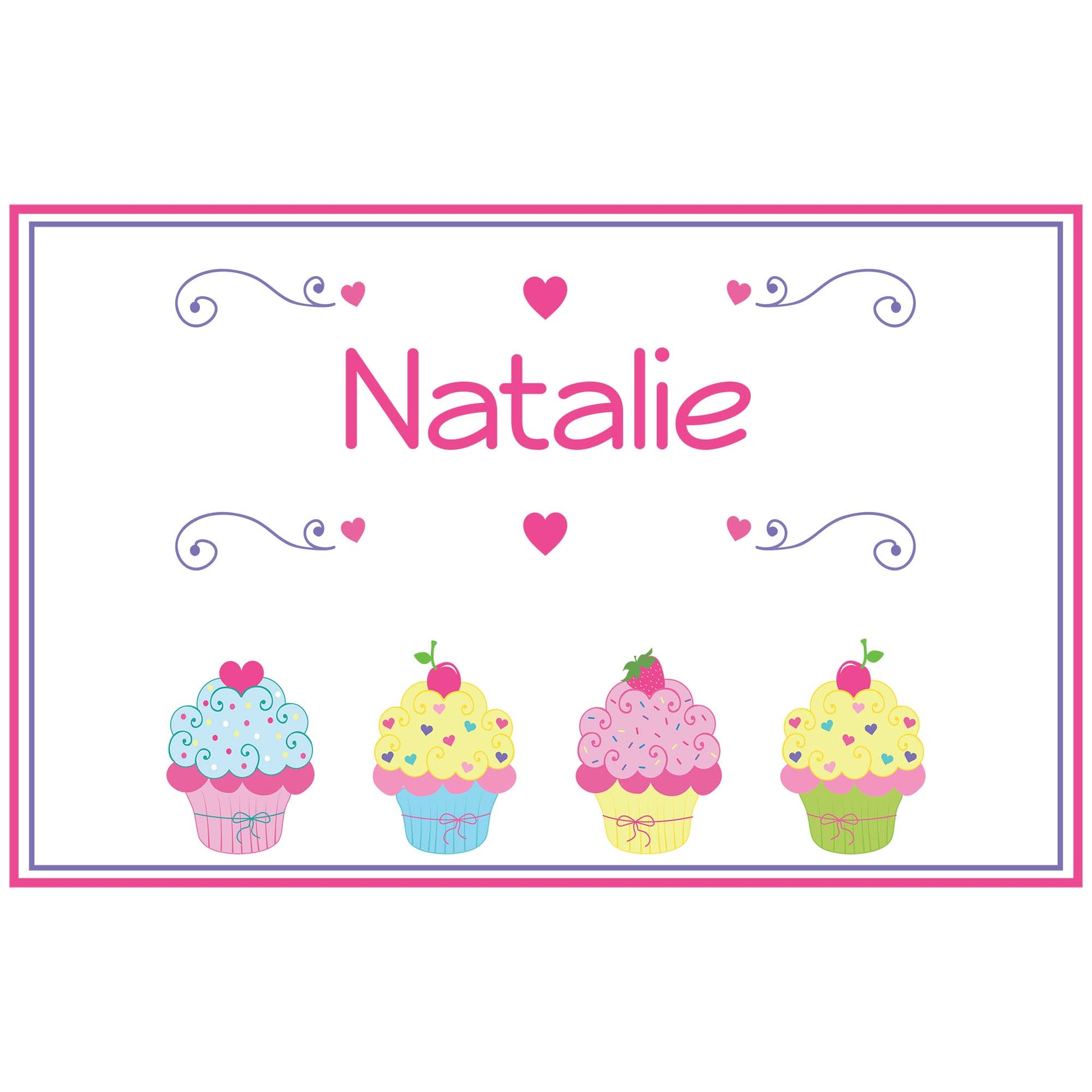 Personalized Placemat with Cupcake design