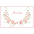 Personalized Placemat with Blush Floral Garland design