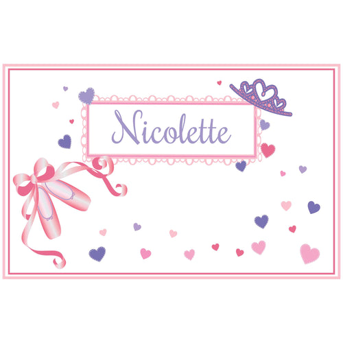 Personalized Placemat with Ballet Princess design