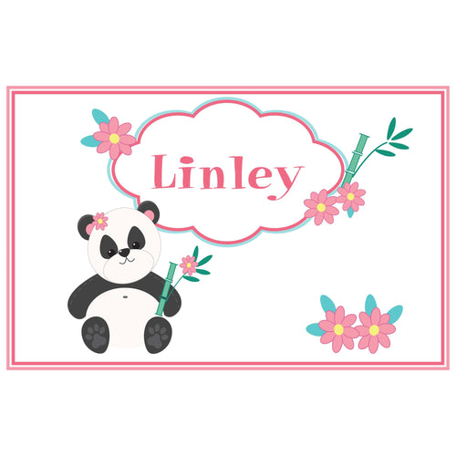Personalized Placemat with Panda Bear design