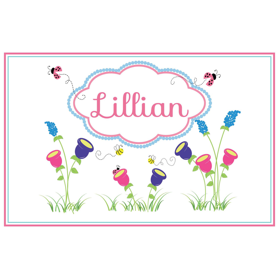Personalized Placemat with English Garden design