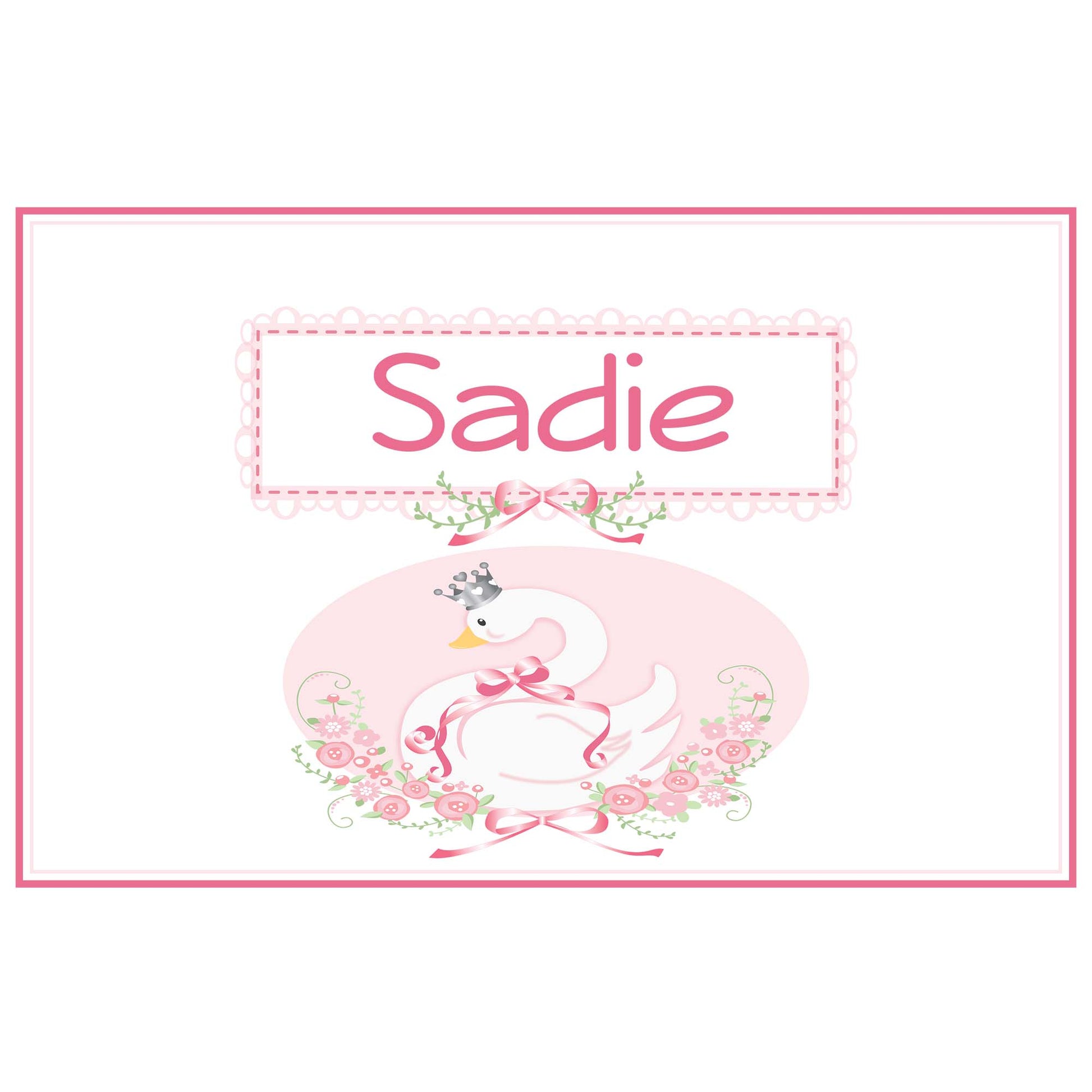 Personalized Placemat with Swan design
