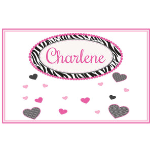Personalized Placemat with Groovy Zebra design