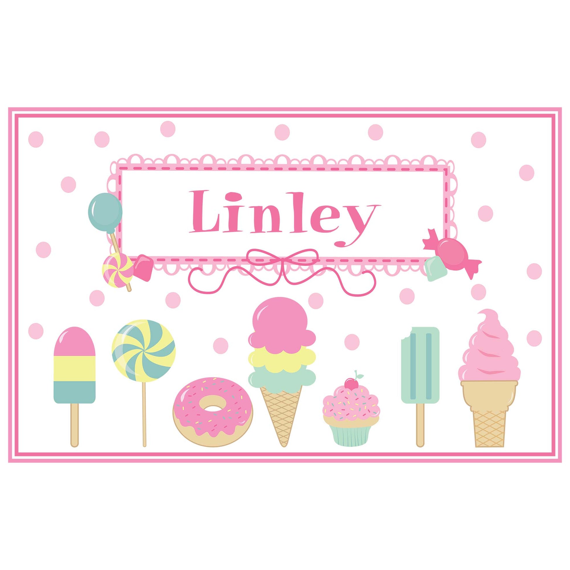Personalized Placemat with Sweet Treats design