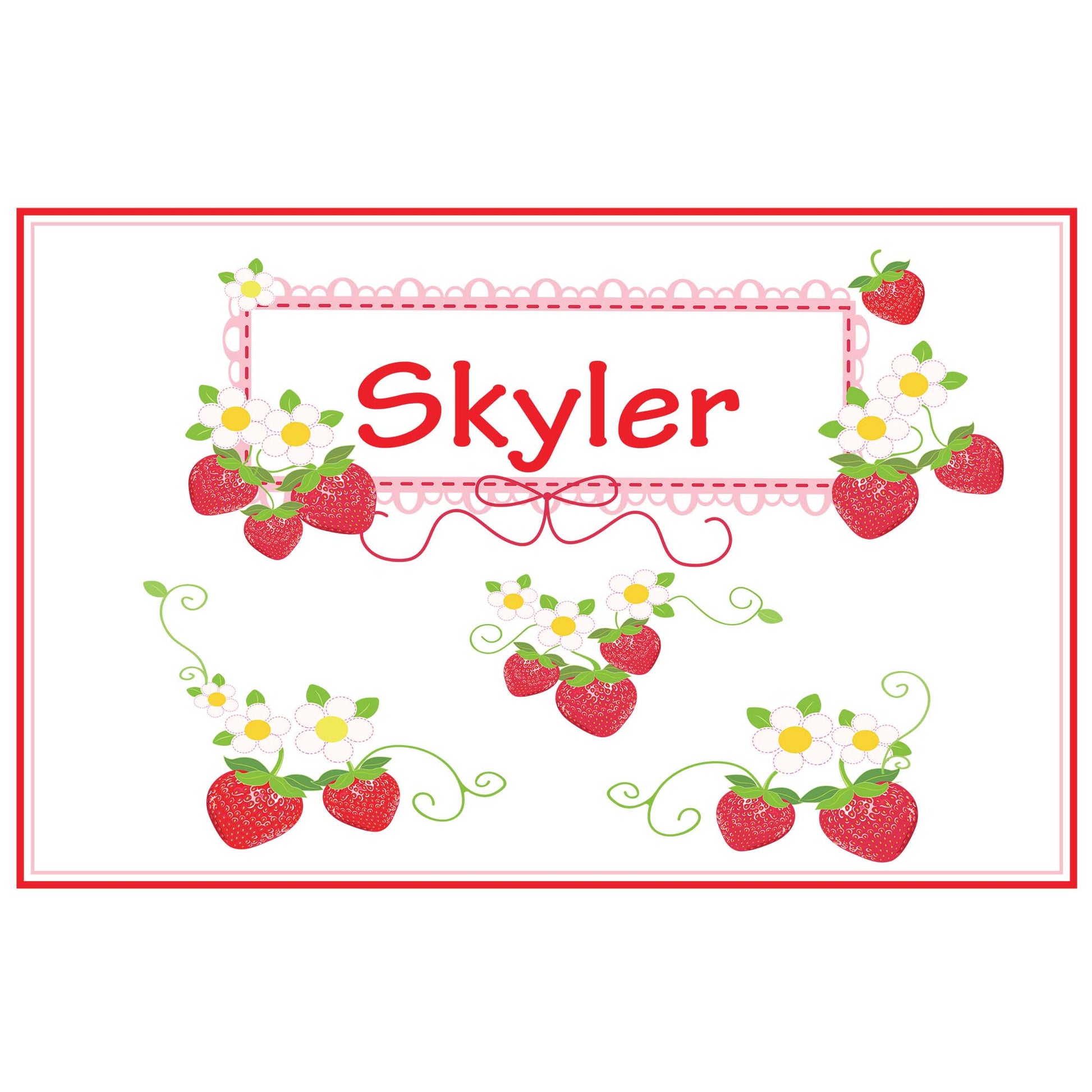 Personalized Placemat with Strawberries design