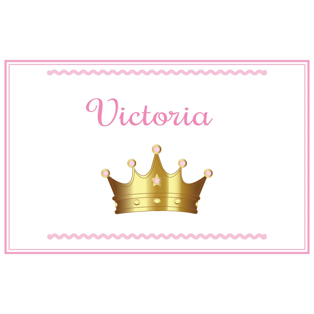 Personalized Placemat with Pink Princess Crown design