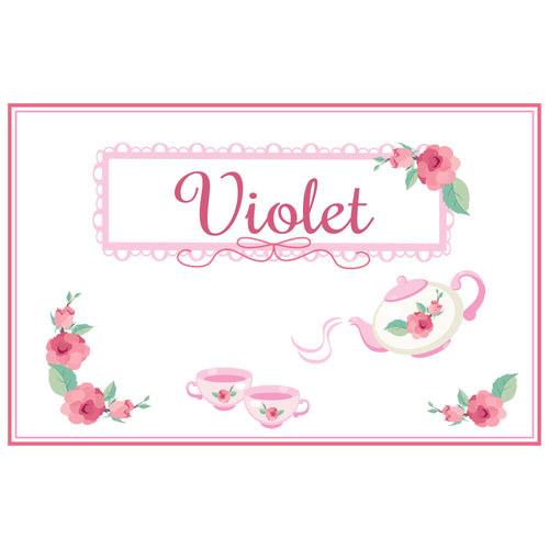Personalized Placemat with Tea Party design