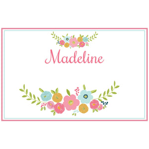 Personalized Placemat with Spring Floral design