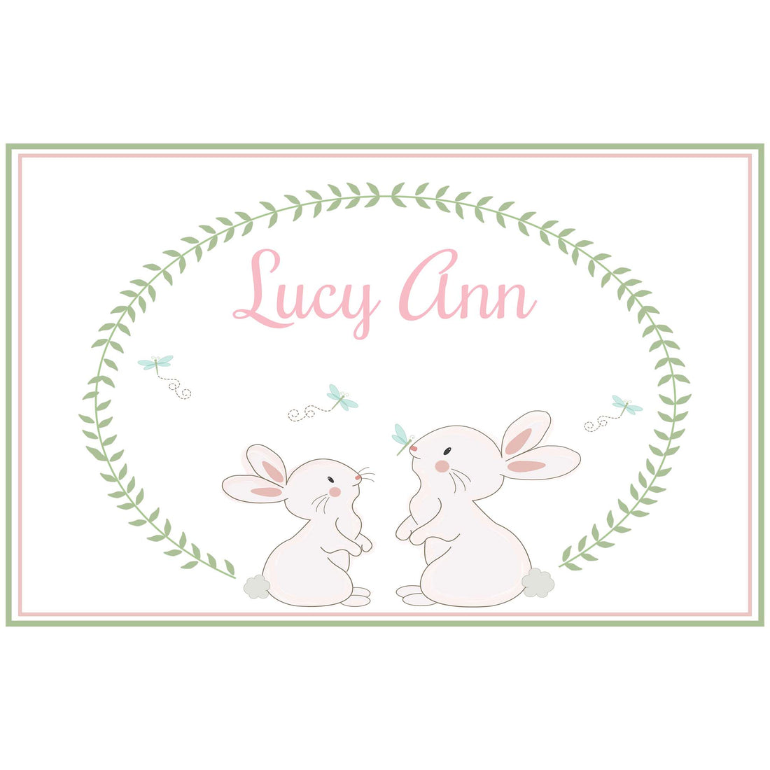 Personalized Placemat with Classic Bunny design