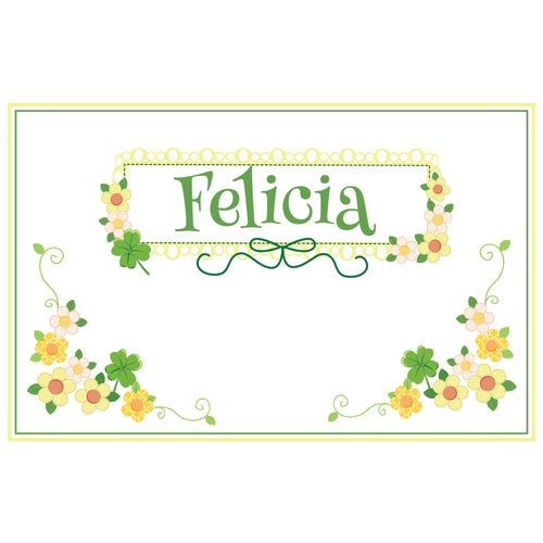 Personalized Placemat with Shamrock design