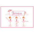 Personalized Placemat with Ballerina Red Hair design