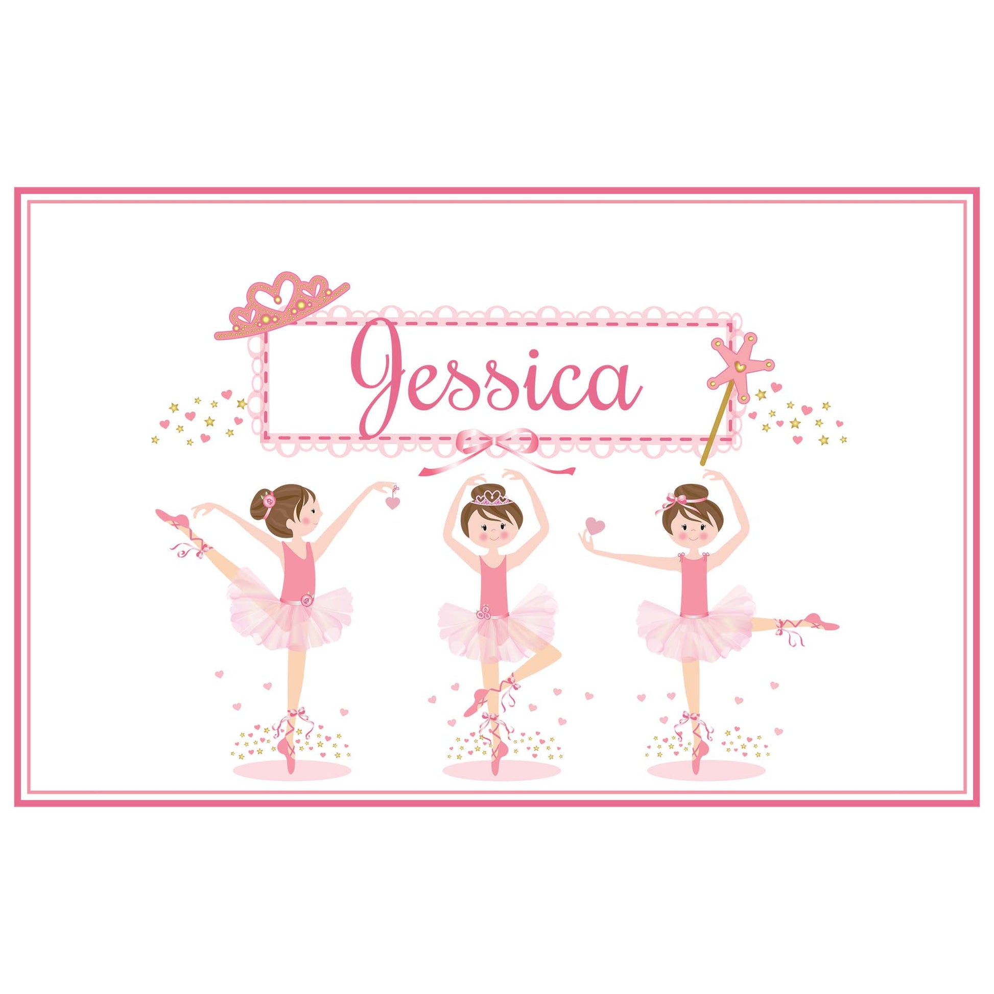 Personalized Placemat with Ballerina Brunette design
