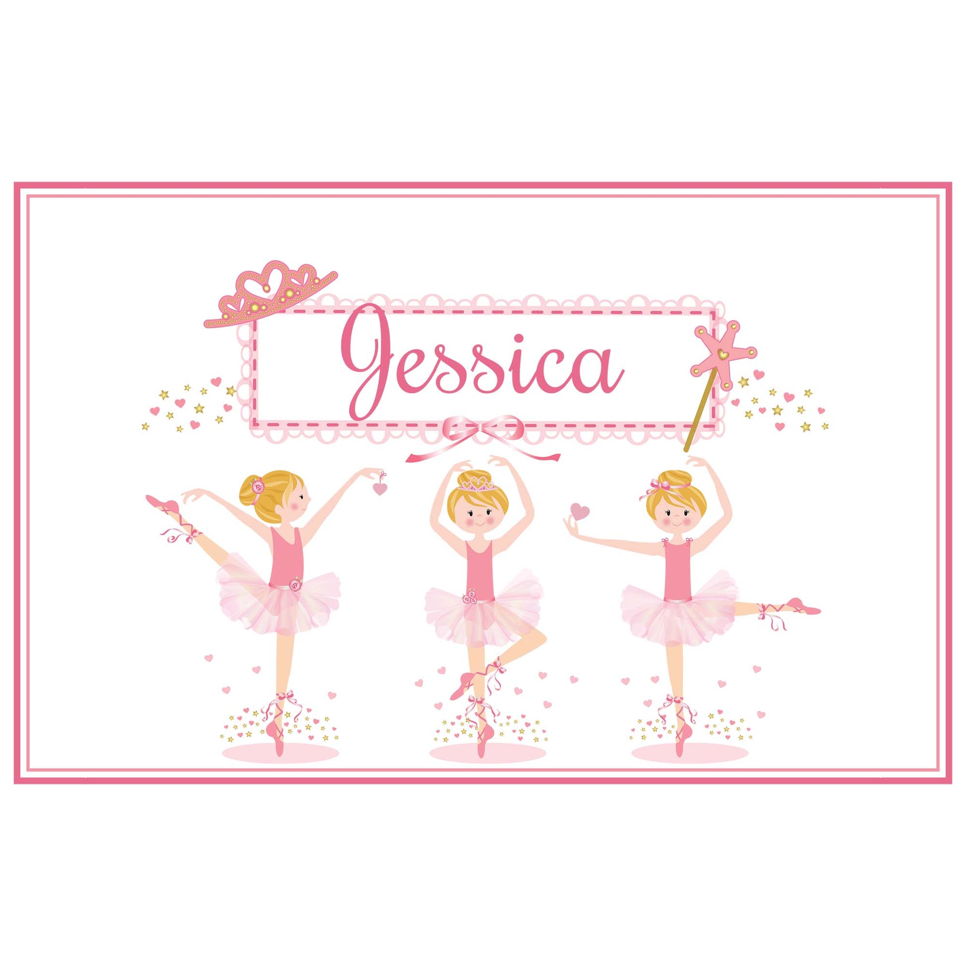 Personalized Placemat with Ballerina Blonde design