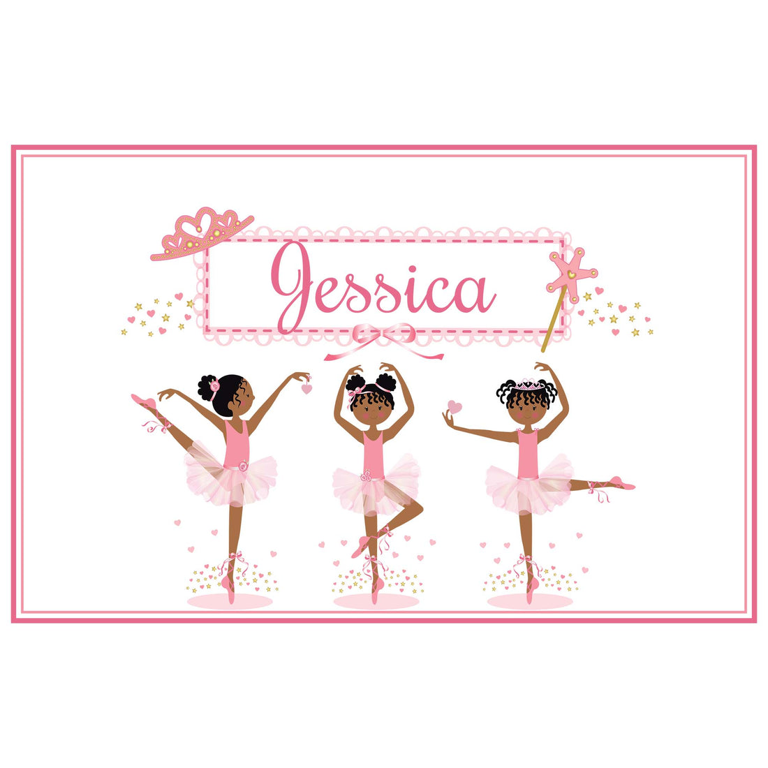 Personalized Placemat with Ballerina African American design