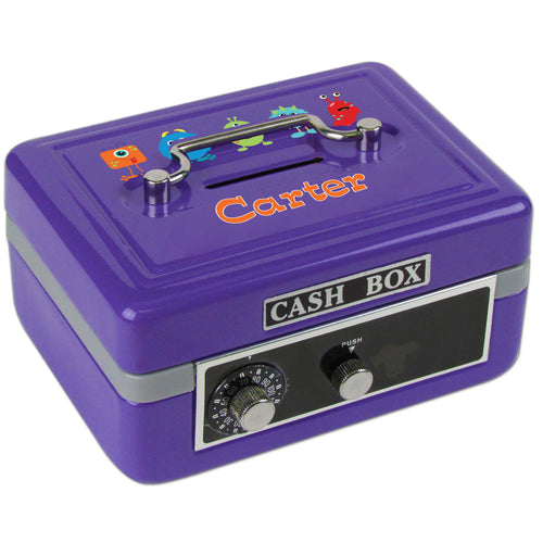 Personalized Monster Mash Childrens Purple Cash Box