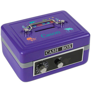 Personalized Sea life Childrens Purple Cash Box