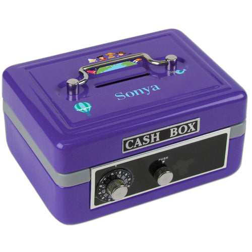 Personalized Small World Childrens Purple Cash Box