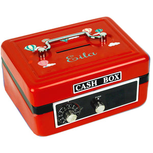 Personalized Hot Air Balloon Childrens Red Cash Box