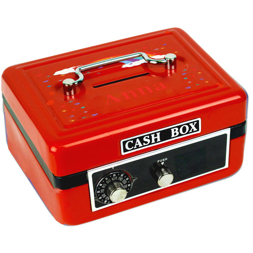 Personalized Rainbow Childrens Red Cash Box