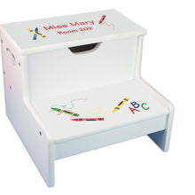 Monster Personalized White Storage Step Stool