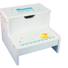 Rubber Ducky Personalized White Storage Step Stool