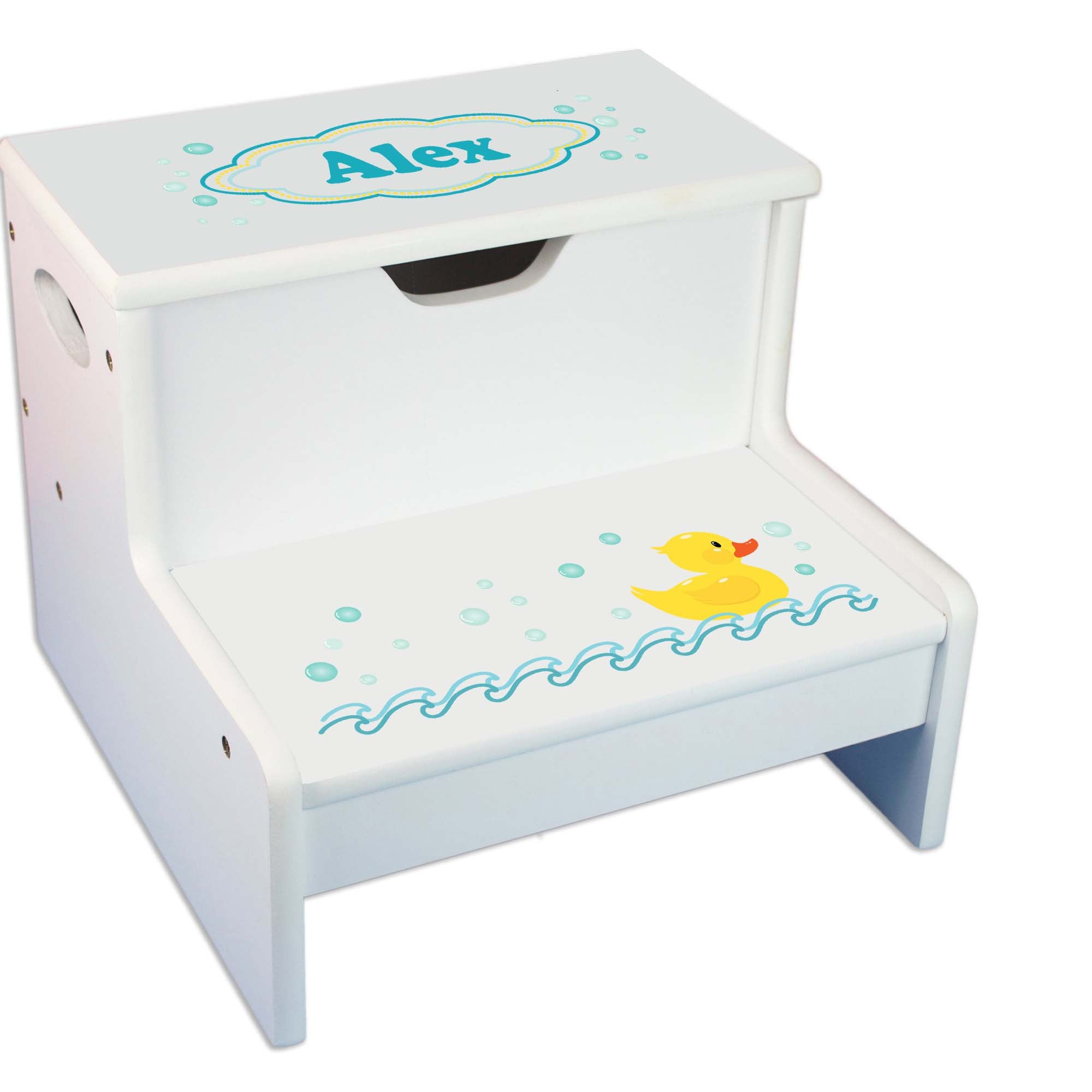 Step stool, Kids Step Stool, duck Personalized Children's Step Stool, Mallard duck Kids Bathroom step stool, Hand painted outlet