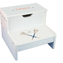 Volleyball Personalized White Storage Step Stool