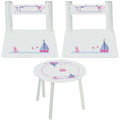 Personalized Table and Chairs with Pink Sailboat design