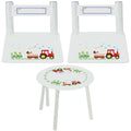 Personalized Table and Chairs red Tractor design