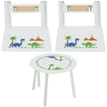Boys dinosaur table chair set personalized