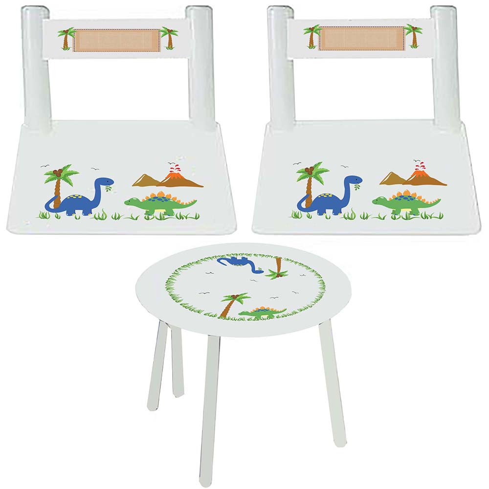 Boys dinosaur table chair set personalized