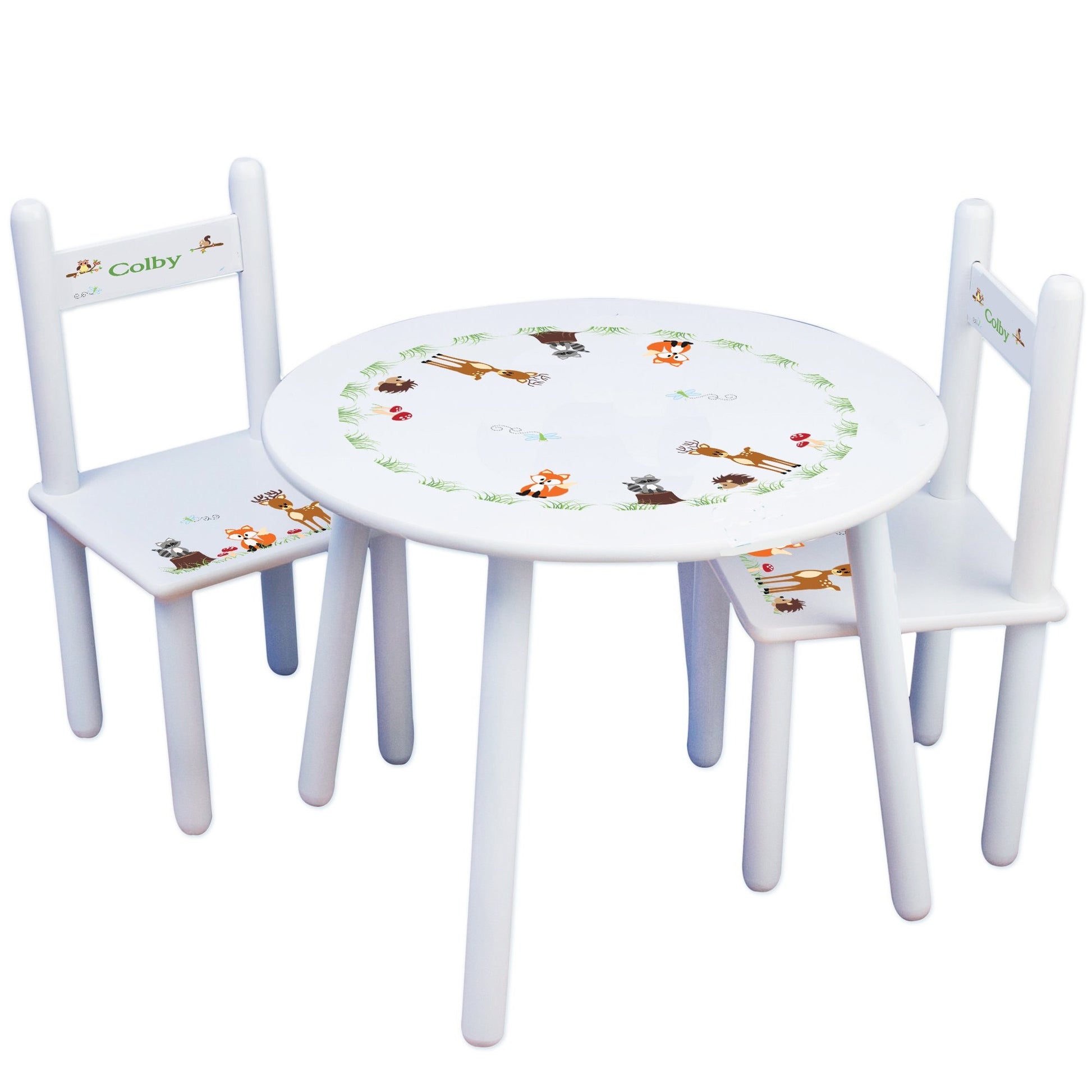 childrens forest woodland animal table chair set
