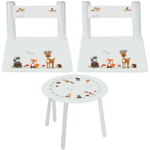 childrens forest woodland animal table chair set