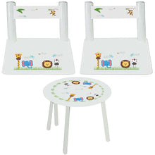 kids table and chair jungle animals