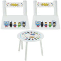 Personalized Table and Chairs with Superhero Girls design