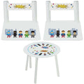 Personalized Table and Chairs with Superhero design