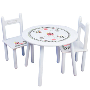 Personalized Table and Chairs with Barnyard Friends Pastel design