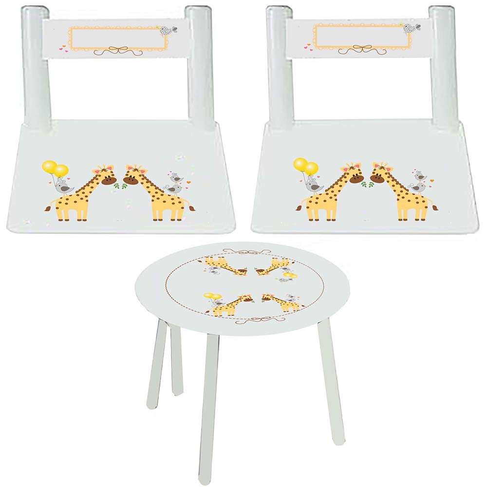 Child giraffe table and chair set