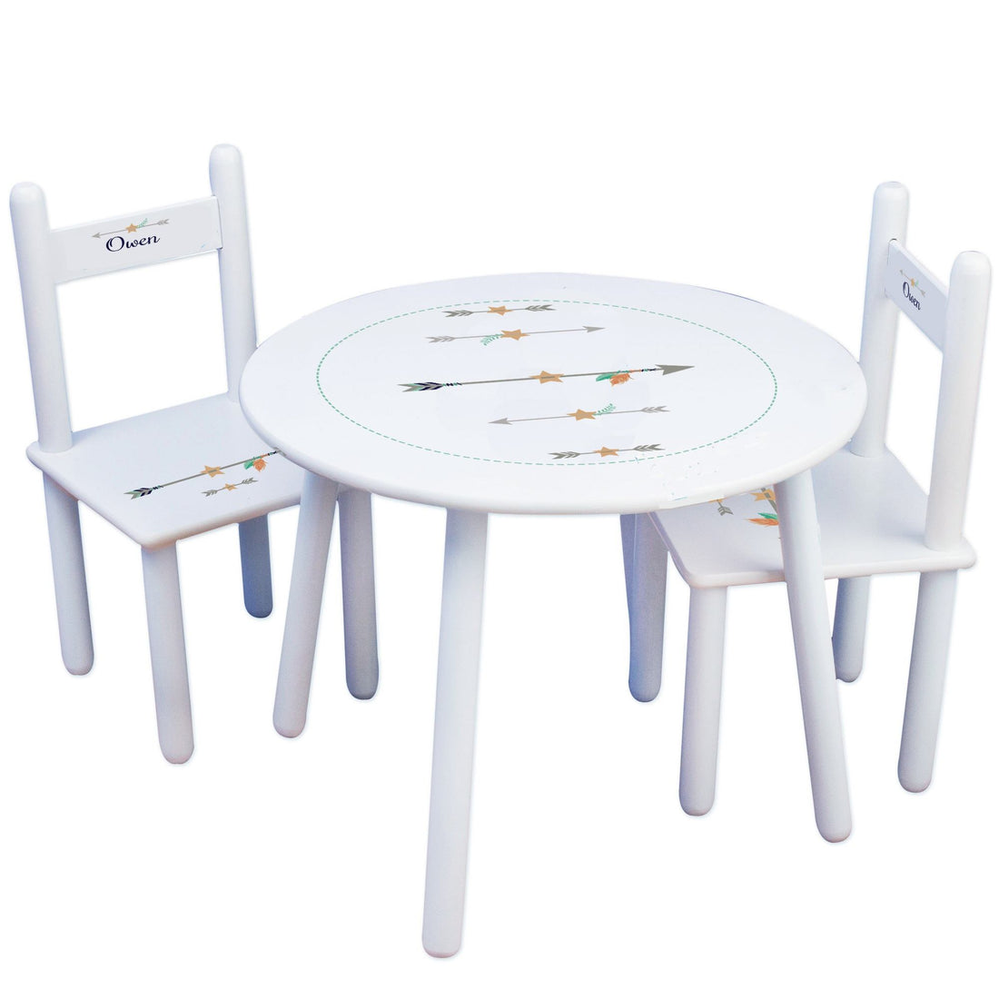 Personalized Table and Chairs with Tribal Arrows Boy design