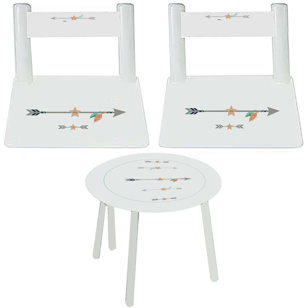 Personalized Table and Chairs with Tribal Arrows Boy design