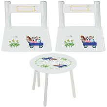 Childrens Personalized surf theme Table and Chairs set