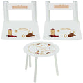 Personalized Table and Chairs with Gone Fishing design