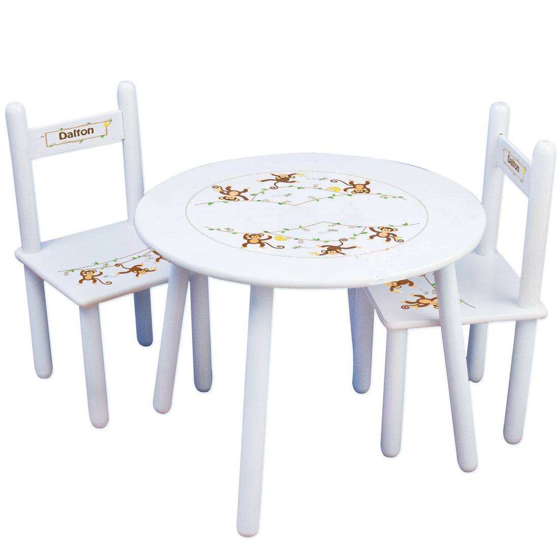 Personalized Table and Chairs with Monkey Boy design