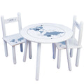 Personalized Table and Chairs with World Map Blue design