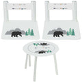 Personalized Table and Chairs with Mountain Bear design