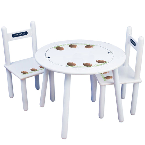 Personalized Table and Chairs with Footballs design