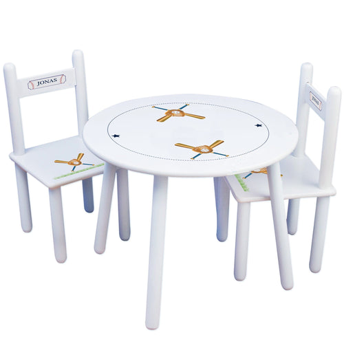 Personalized Table and Chairs with Baseball design