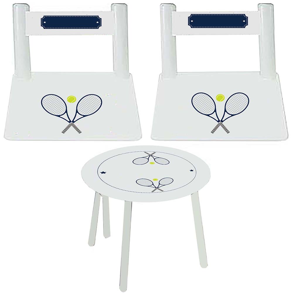 Personalized Table and Chairs with Tennis design